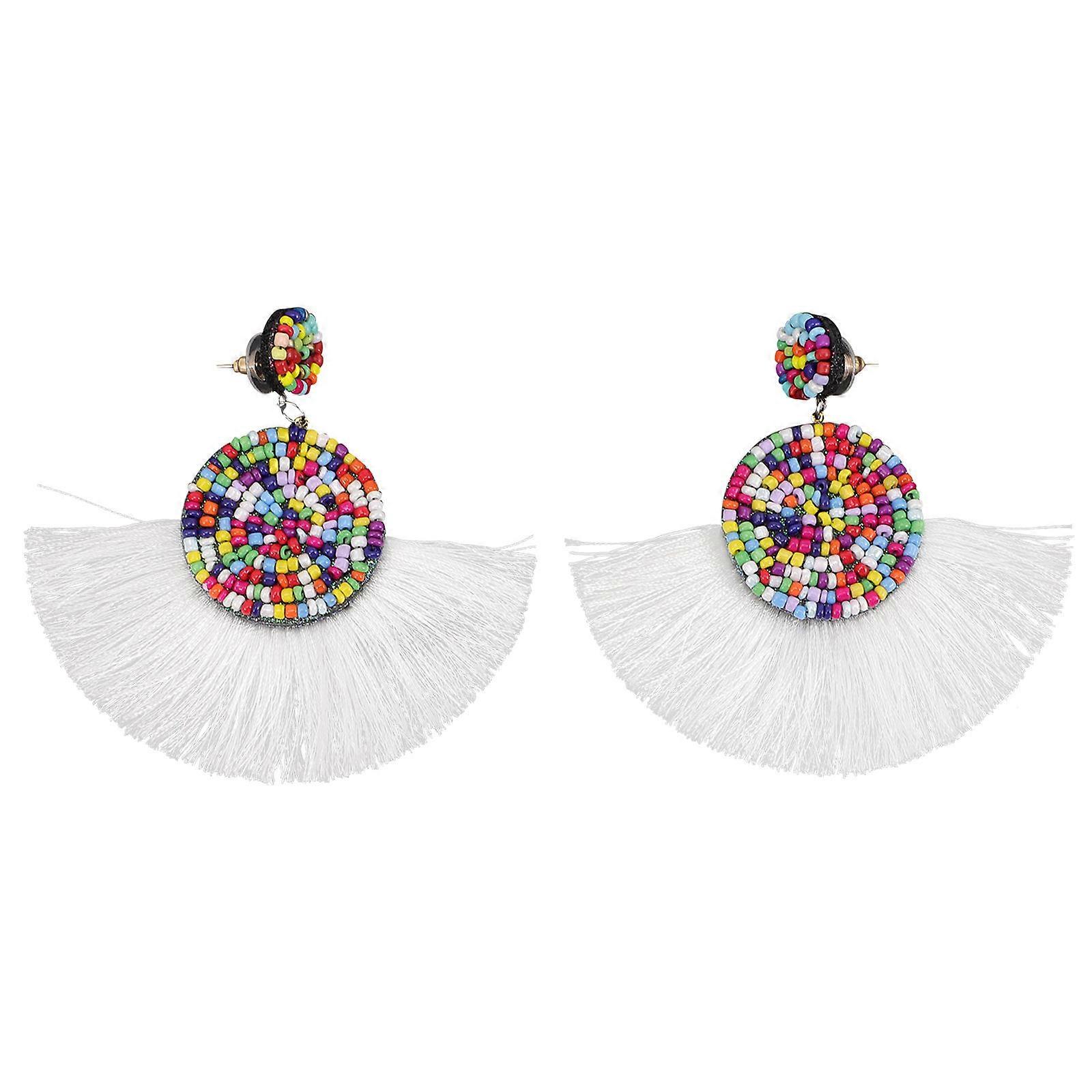 a polished and engaging product description for your **Bohemian Beaded Tassel Earrings**:
✨ **1 Pair Bohemian Beaded Tassel Earrings for Women**
