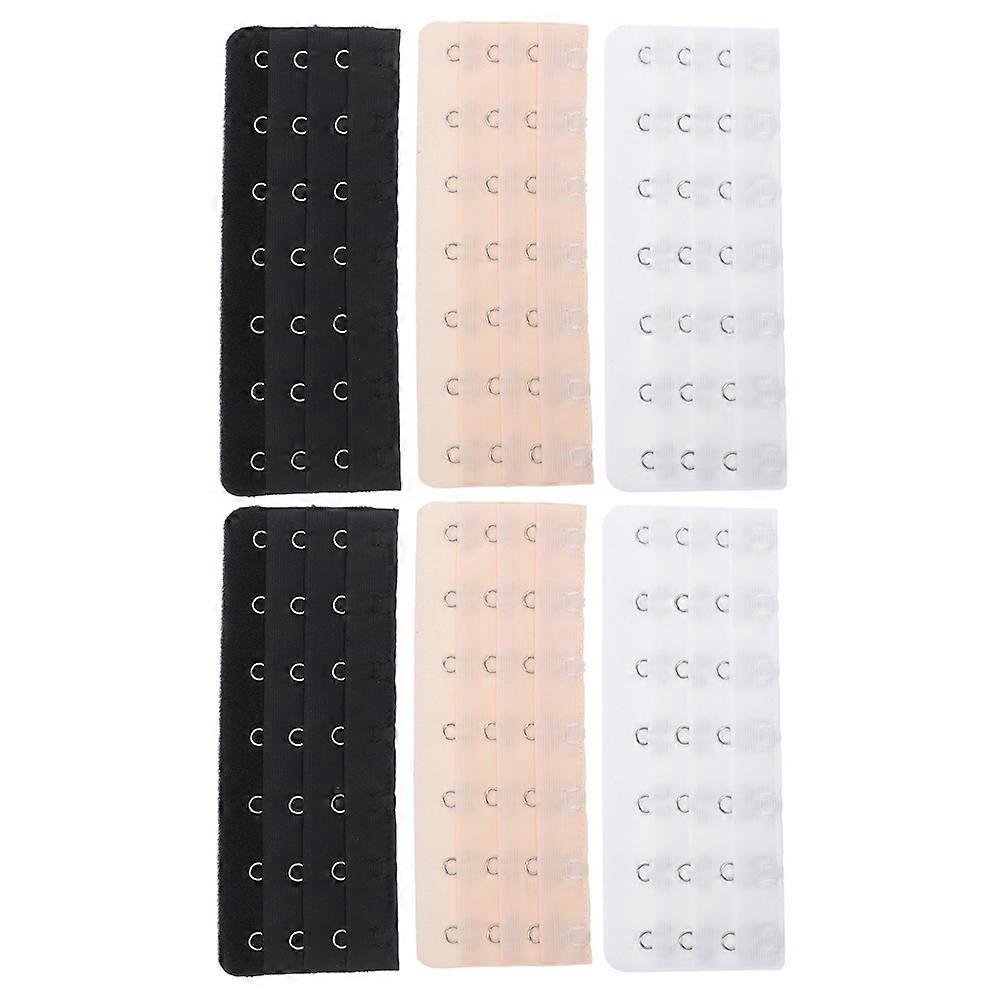 6pcs Stainless Steel Strap Extenders with Row Hooks – Durable & Comfortable for Corsets and Bodysuits – White, Black, Nude