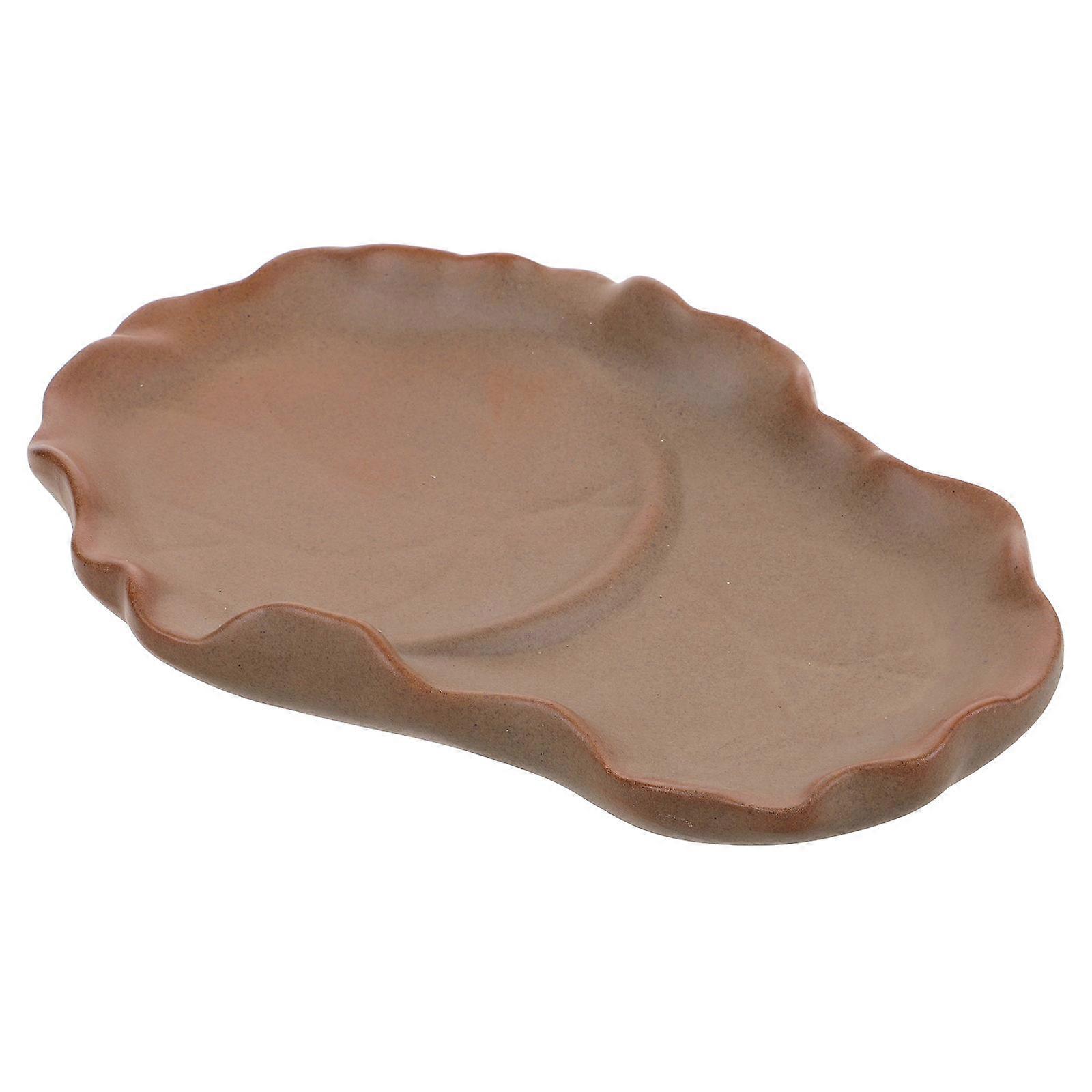 Flower Pot Tray Ceramic Planter Pot Saucer Indoor Gardening 19.70X12.50X3.30CM Water Collection 1Set