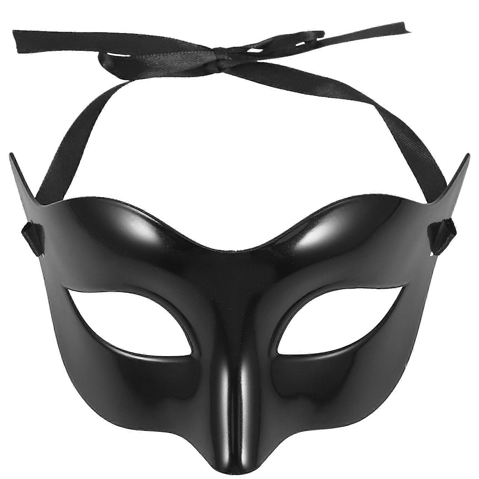 Male Masquerade Mask Stage Performance 18.00X8.00X8.00CM Black Plastic 1Set