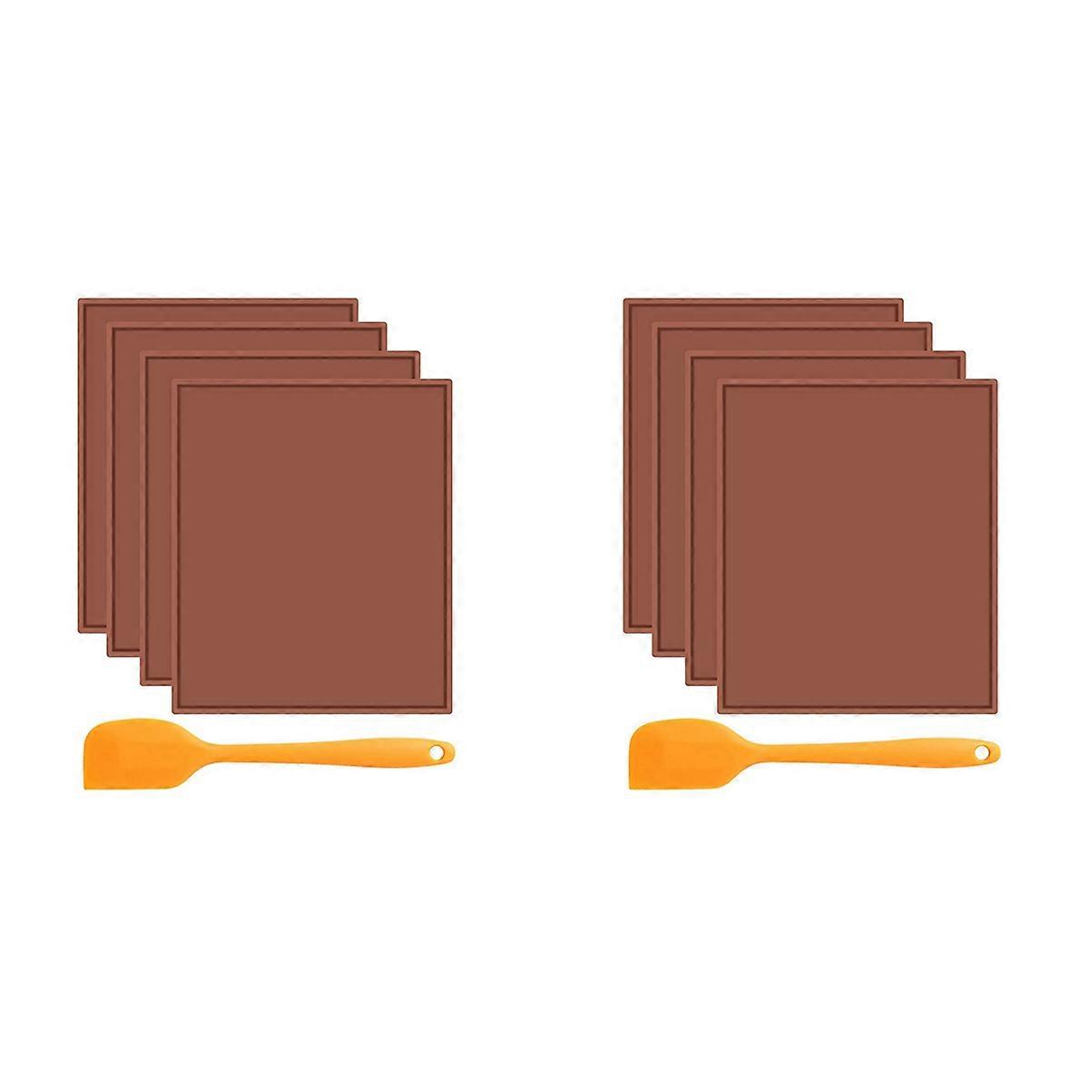 8X Silicone Dehydrator Sheets with Edge, Fruit Leather Trays for Liquid Fruits Meat Herbs with Silic