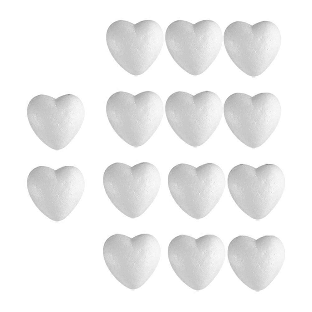 Heart Shaped Foam Crafts for DIY Projects White Color 14 Pieces Perfect for Kids and Parties