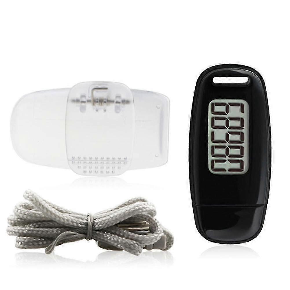 USB Charging Step Counter Walking 3D Pedometer with Large LCD Screen Clip and Lanyard
