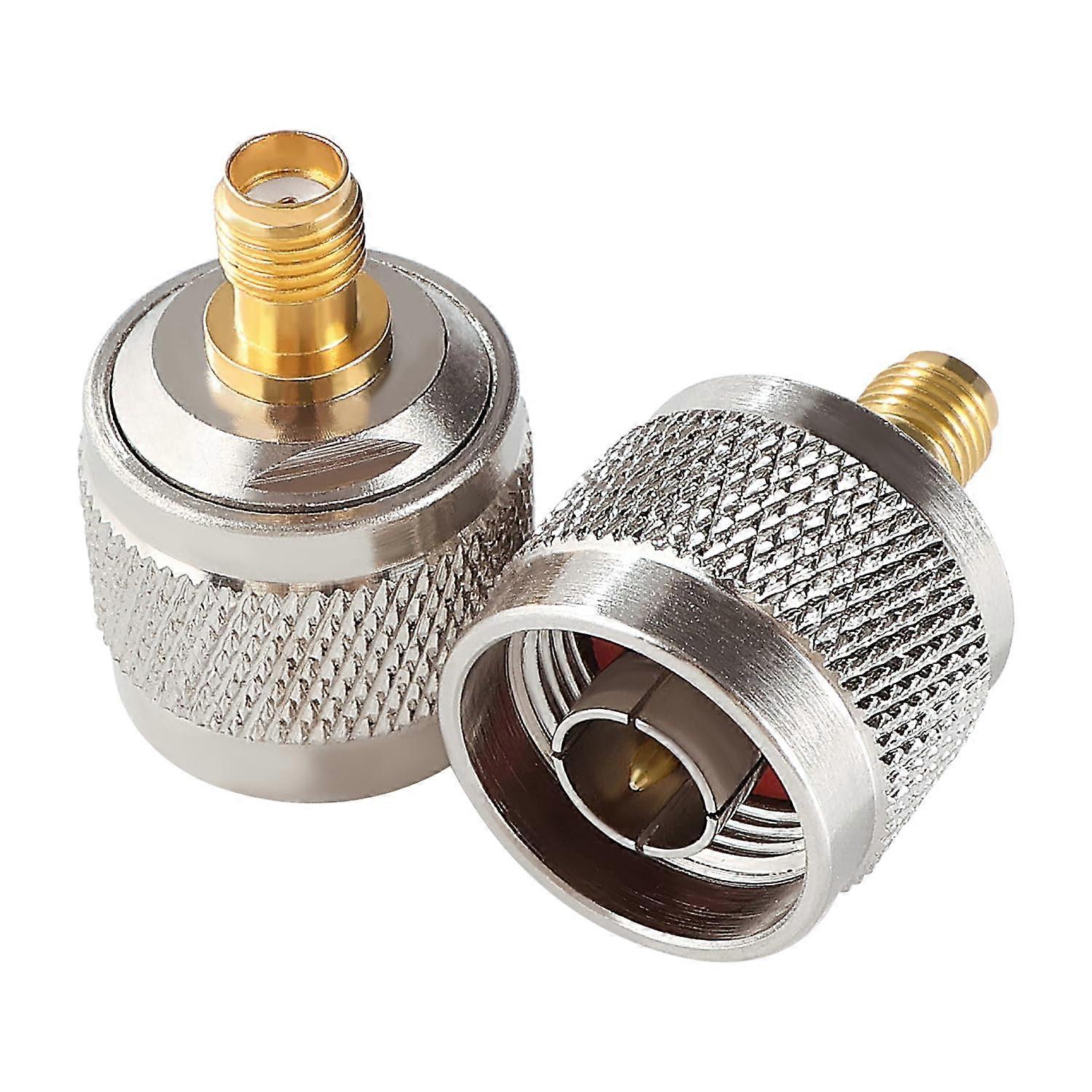 2 pieces copper Ntype to SMA adapter, N type plug to SMA socket coaxial connector, for WLAN antenna, broadcast radio N plug to SMA socket