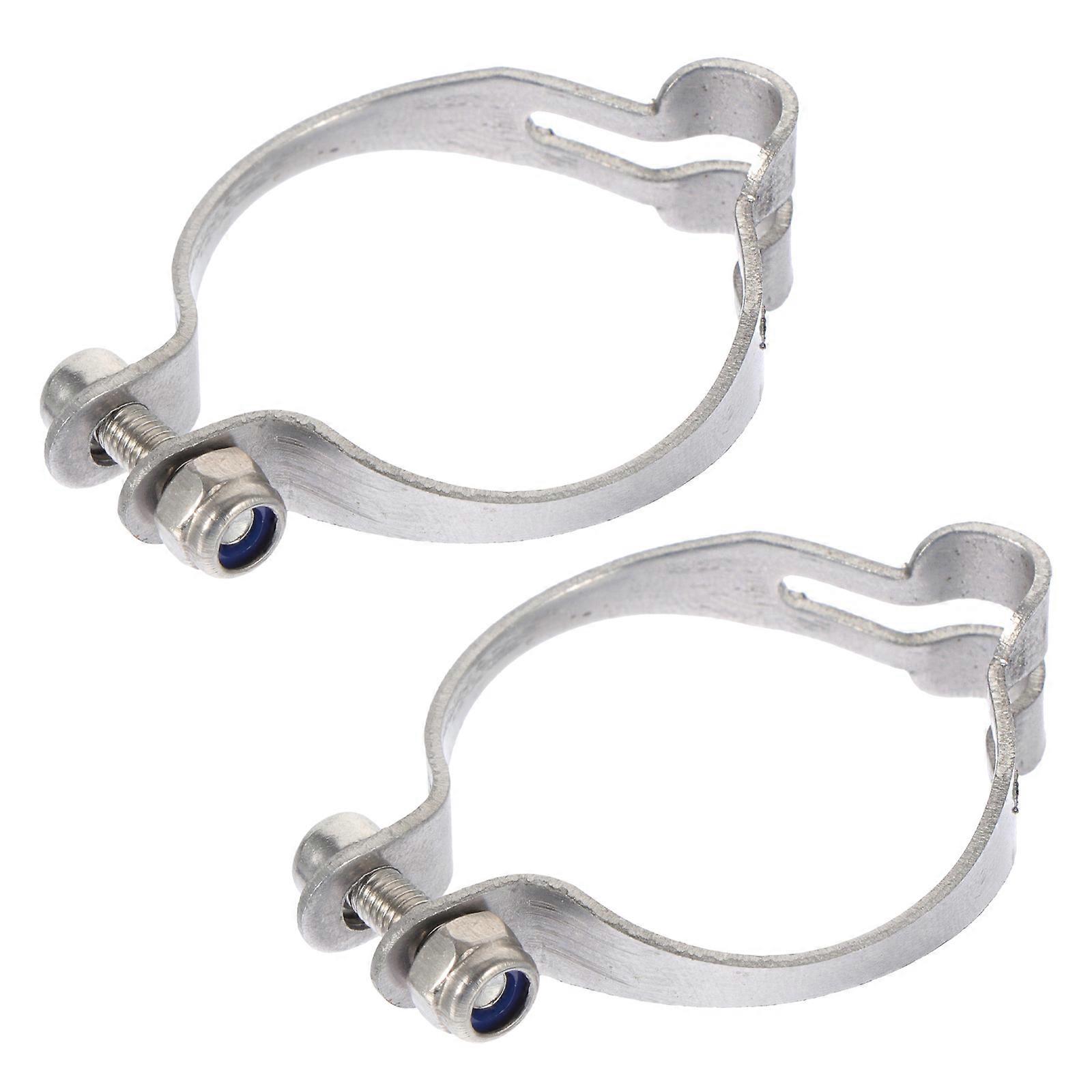 Bicycle Cable Clamps with Steel Material for Fixed Use Silver Color 2pcs