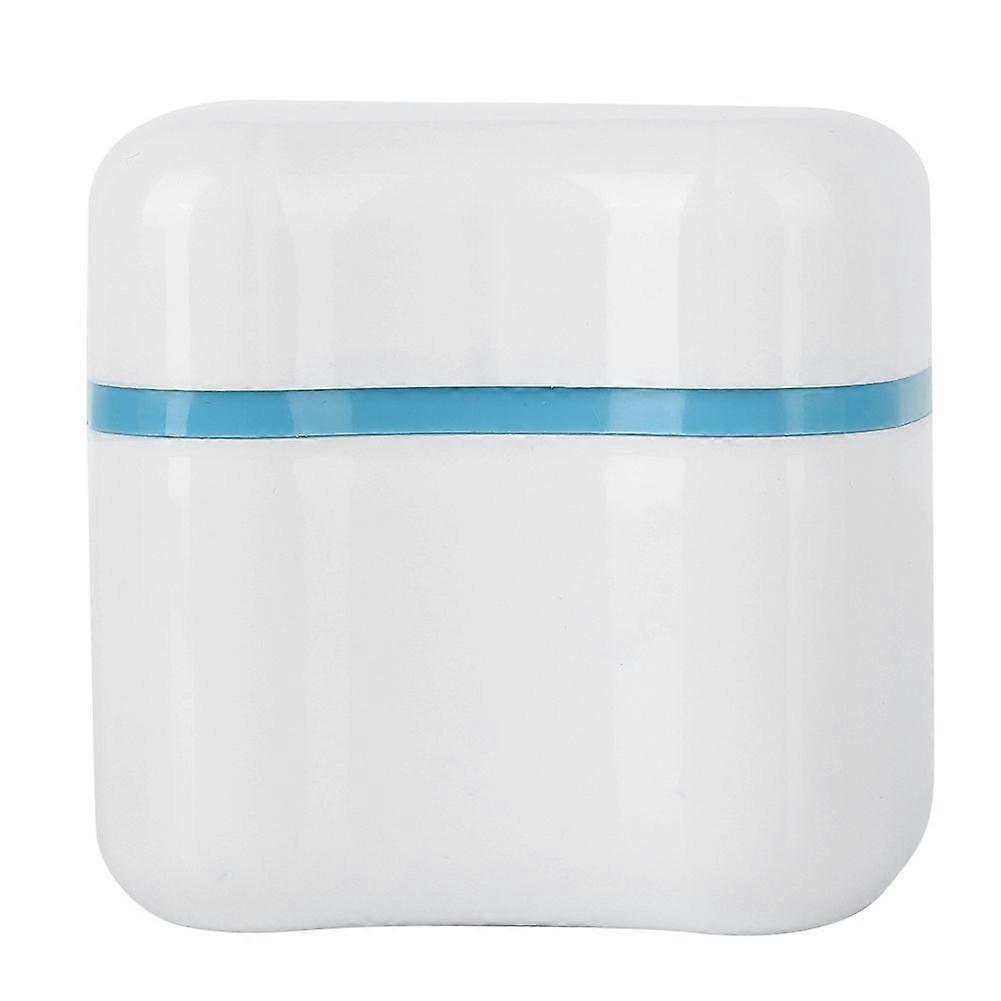 Denture False Teeth Storage Box Case With Filter Screen Dental Appliance(Sky Blue)