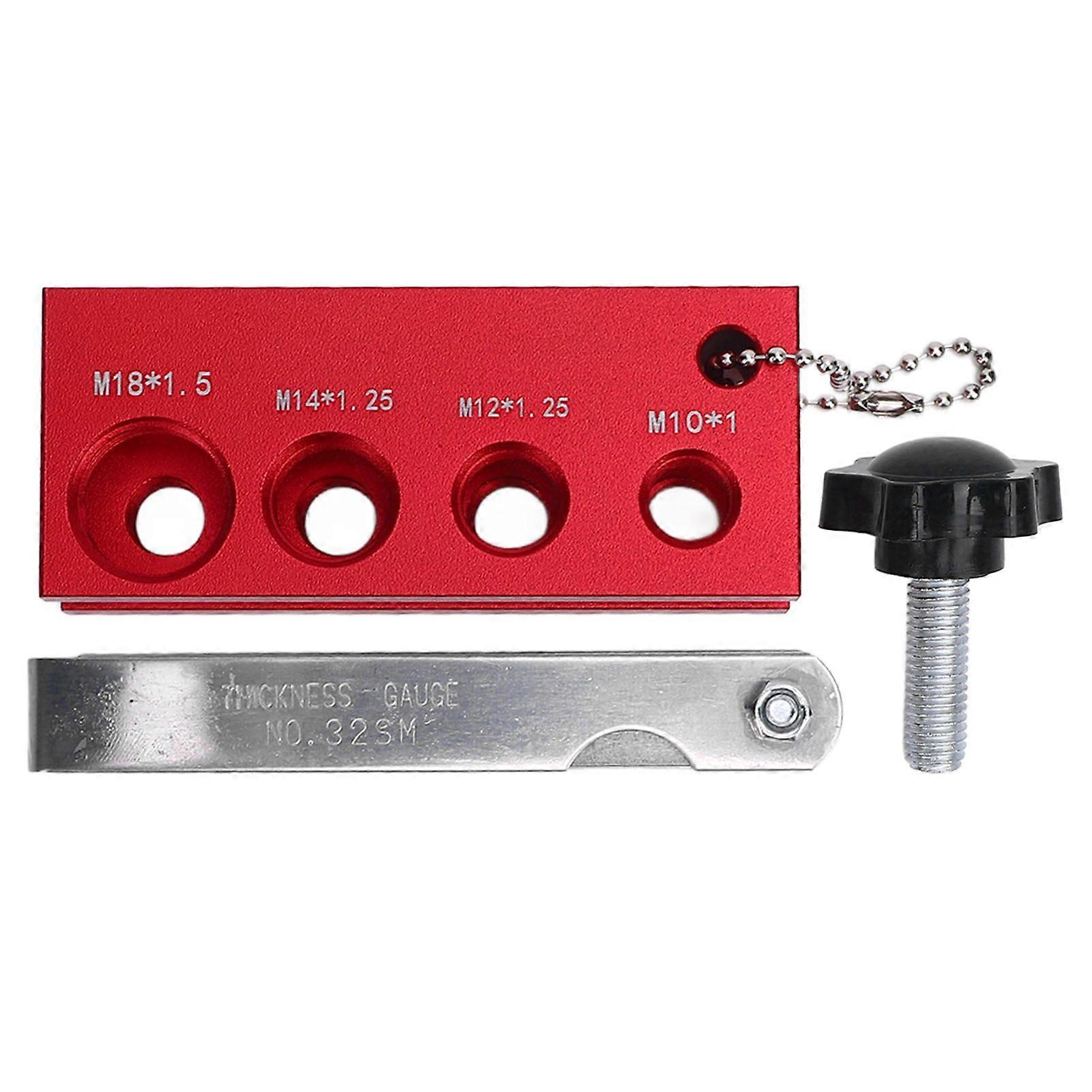 Spark Plug Gap Tool Universal 10mm 12mm 14mm 16mm Spark Plug Gapping Adjustment Tool with 32 Blades Red MK93158