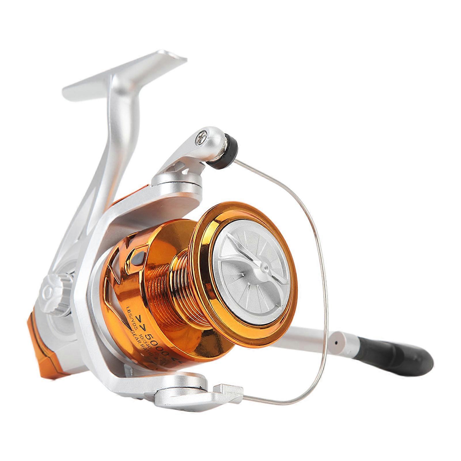 Moulinet de pêche à tambour fixe à noyau métallique pour la pêche en eau douce et salée, Platinum Gold NF5000
