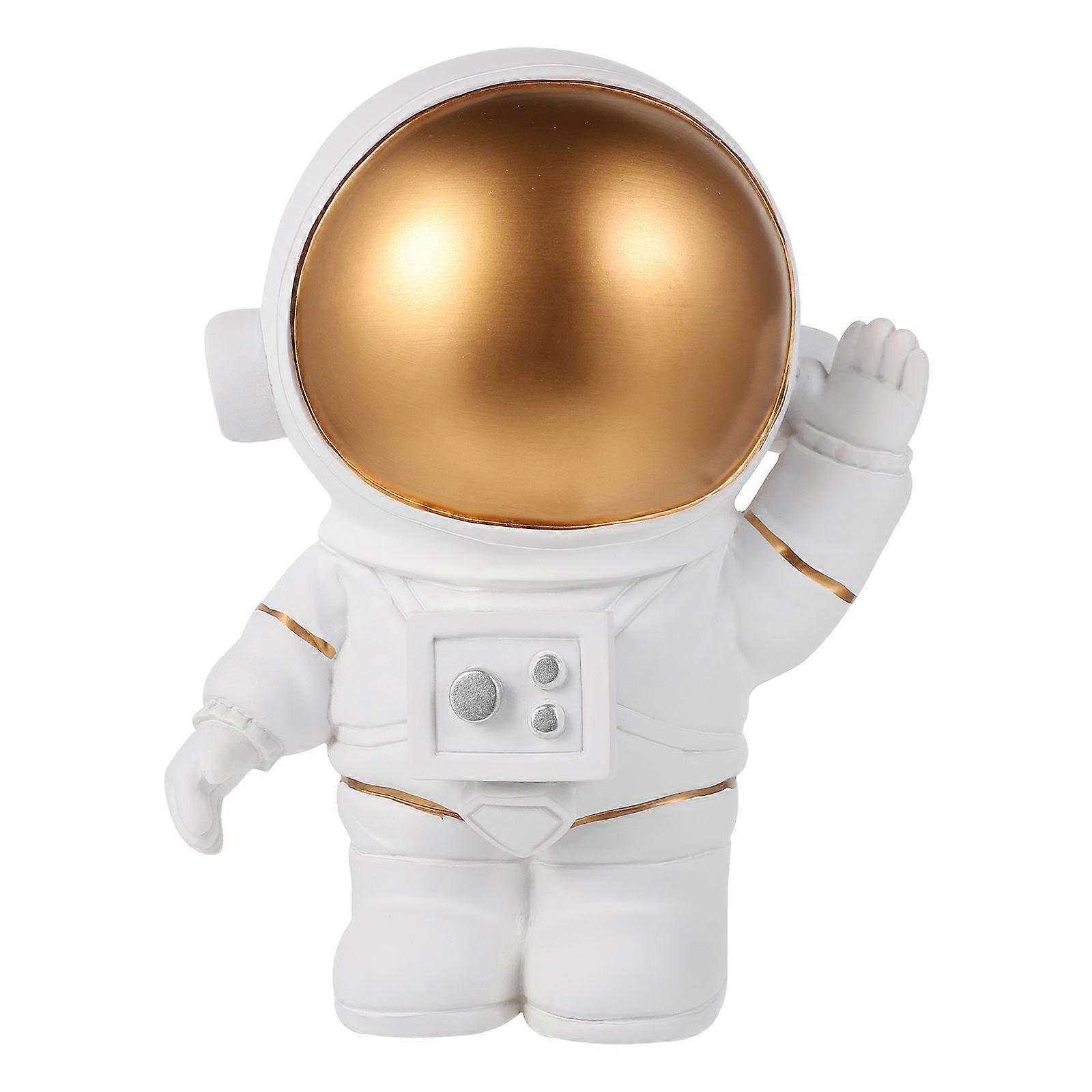 Astronaut Figure Resin Desktop Figurine Ornament Realistic Design Outer Space Lovers 7.3X5.9X4.5in 1Pcs
