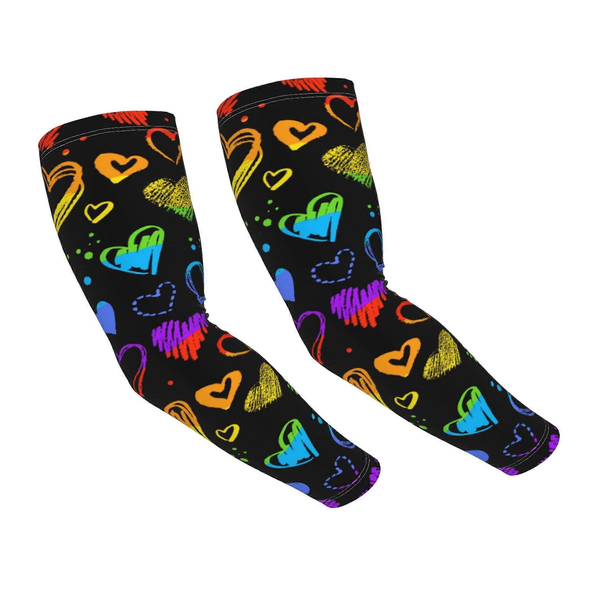 Pride Month LGBTQ Gay Pride Ally Arm Sleeves for Men Women Cooling Sun Protection Sports Sleeves Tattoo Cover up Sleeves