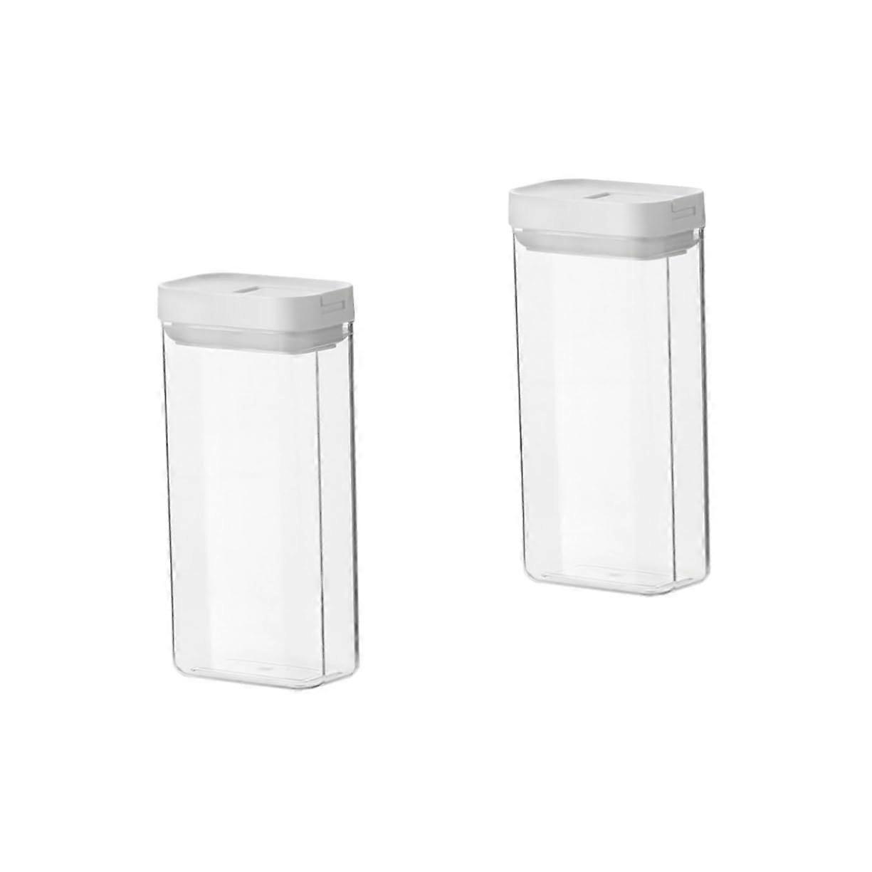 2 x Storage Jars for the Kitchen, Pasta, Food Containers with Airtight Lid for Pasta, for Pantry, Kitchen Canister, Plastic