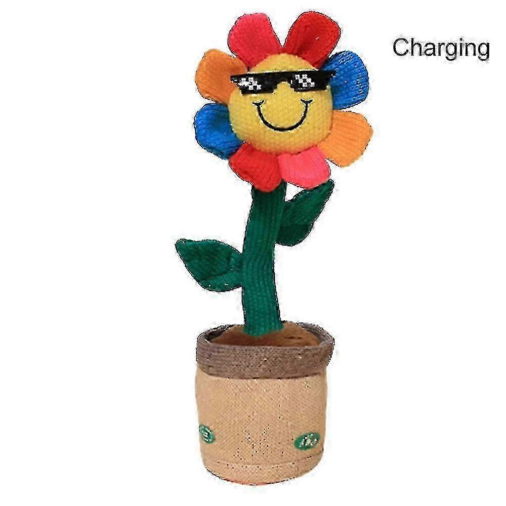 Electric Dancing Sunflower Plush Doll Singing Twisting Rabbit Plush Toy