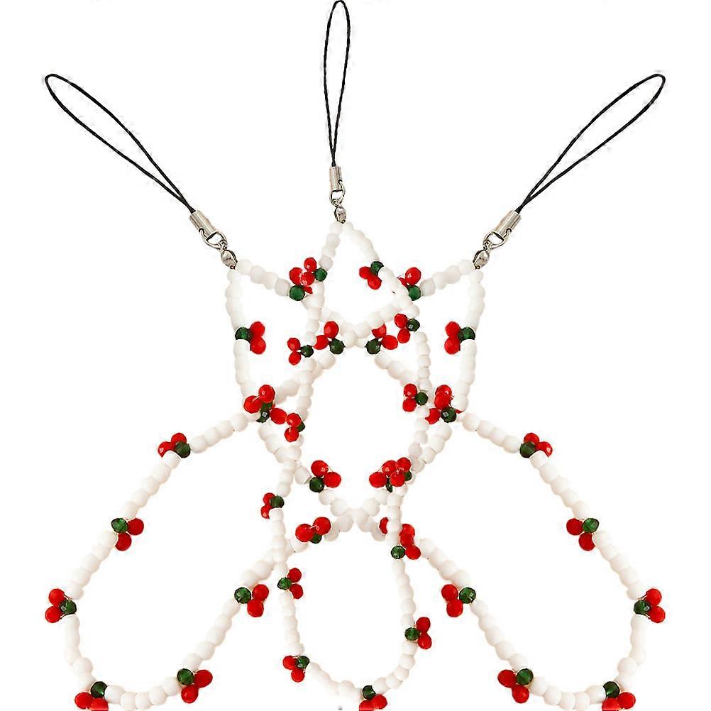 3pcs Beaded Phone Lanyards with Cherry Accents – Stylish & Durable Hanging Straps for Smartphones and Cameras