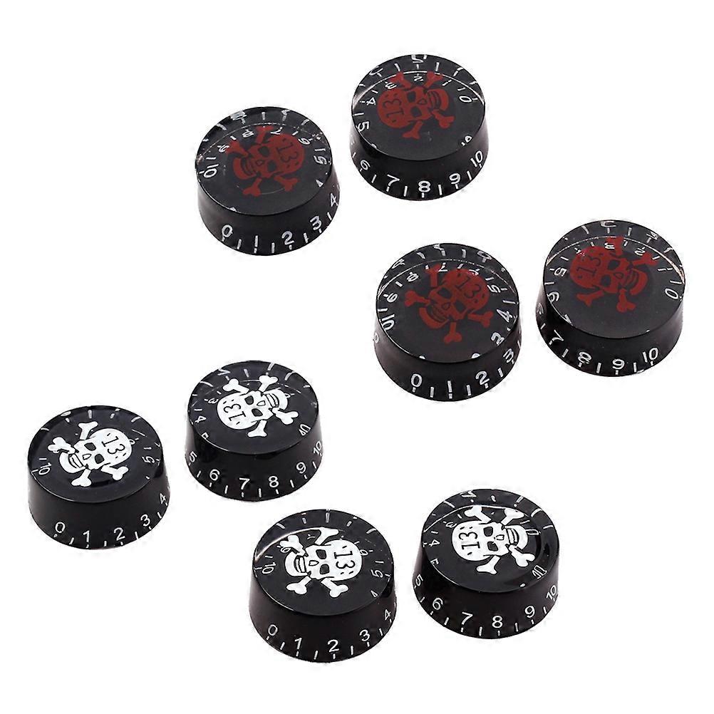Electric Guitar Control Knobs Round Skull Pattern Plastic Vintage Look For Guitarists Volume Control 4Pcs/Set
