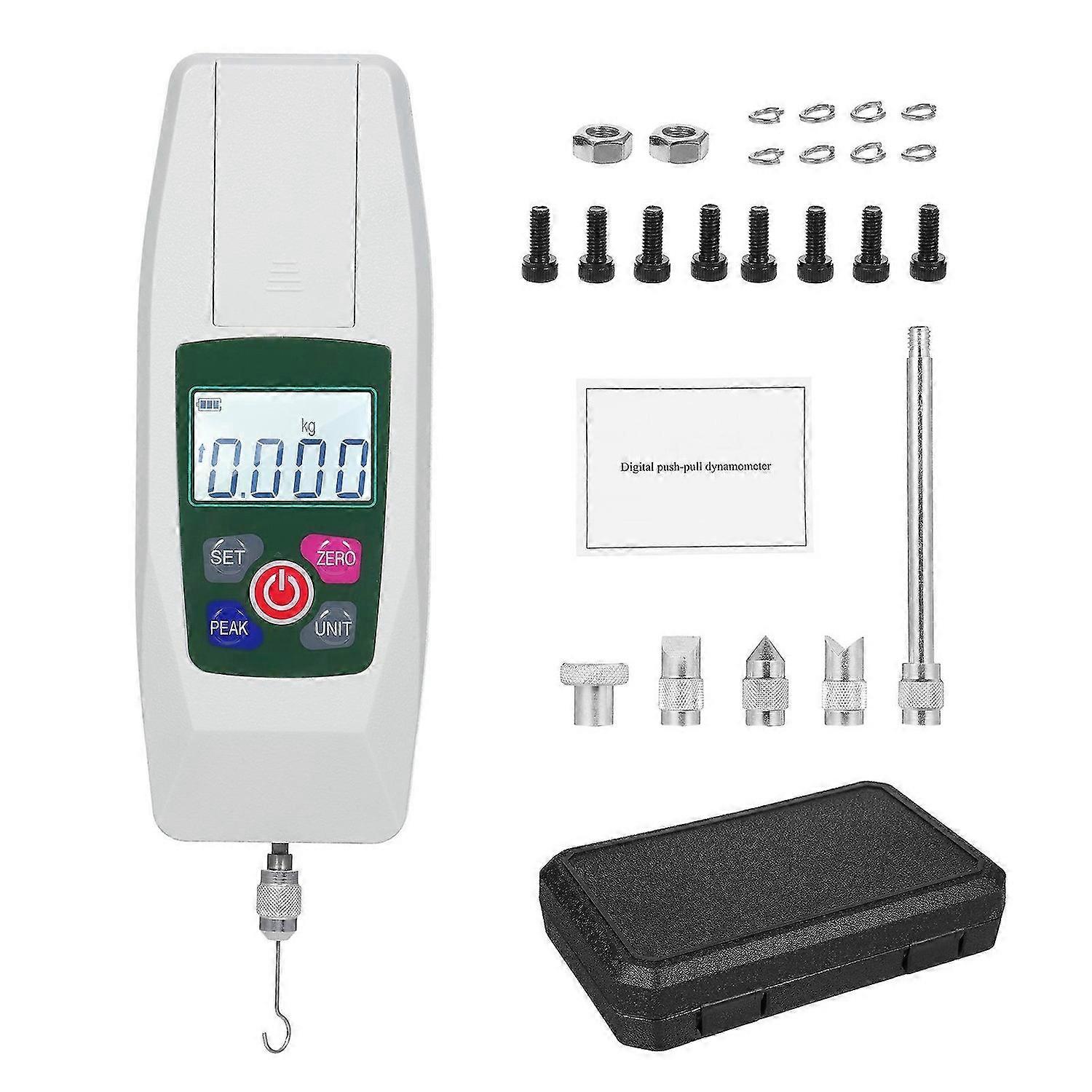 Digital Force Gauge 50N/5kg/11lb/180oz Push and Pull Tester Meter Mini Dynamometer with 4 Measurement Units N Kg Lb Oz Automatic Backlight Buzzer Alar