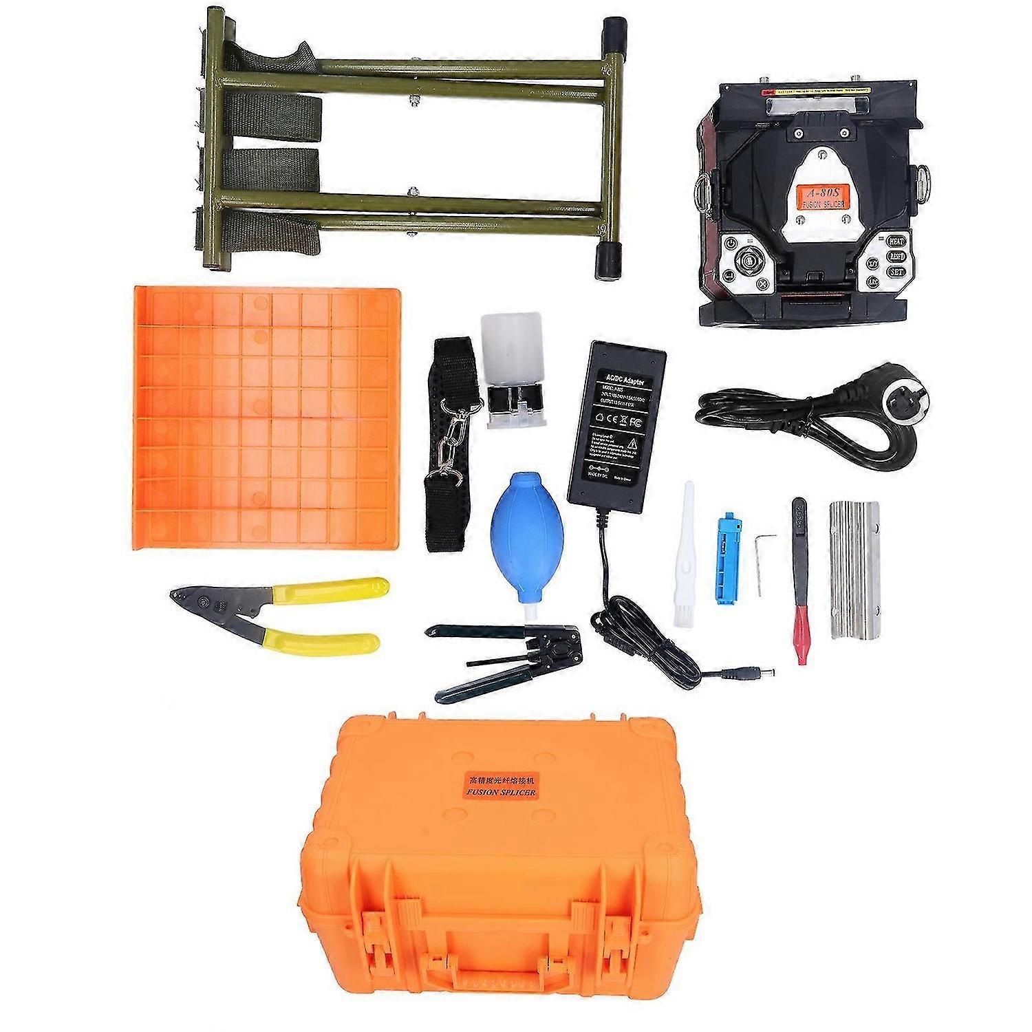 Fiber Fusion Splicer 4 Motor Core Alignment Automatic Fiber Optical Splicing Machine for FTTH 100240V Plug