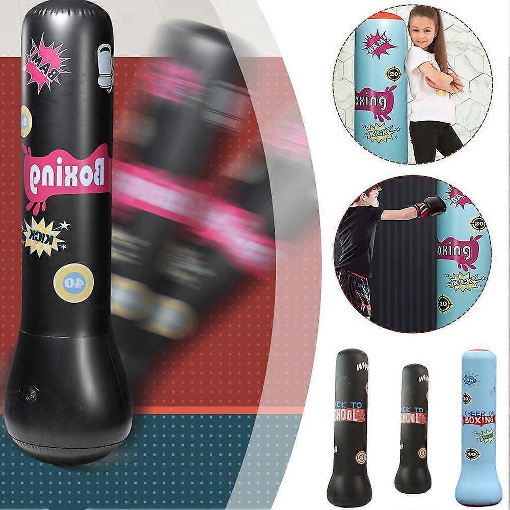 1 pair of large gloves + black sandbag 1.6 meters + 1 foot-operated inflatable pump (D) can be filled with sand or water$Children's inflatable boxing
