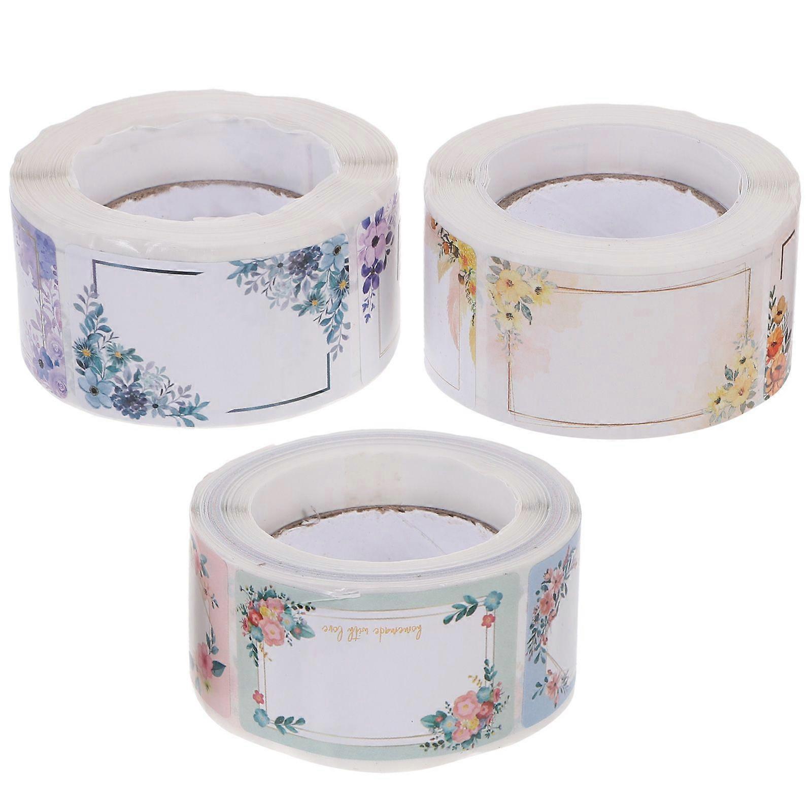 3 Rolls of Multi-Function Label Stickers Decorative Bottle Stickers Multipurpose Food Labels