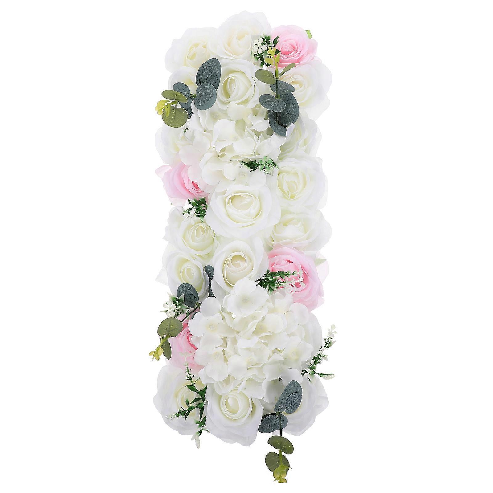 Fake Rose Flower Wall Panel Design Event Planners Decoration Prop 46X16CM 1Set