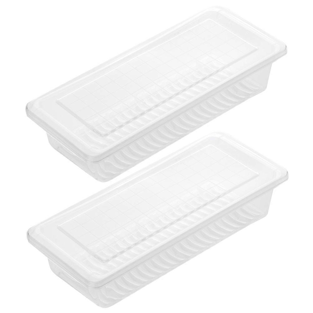 2pcs Airtight Food Storage Containers Transparent Preservation Boxes for Fruits Vegetables Stackable Fridge Organizers Efficient Kitchen Storage