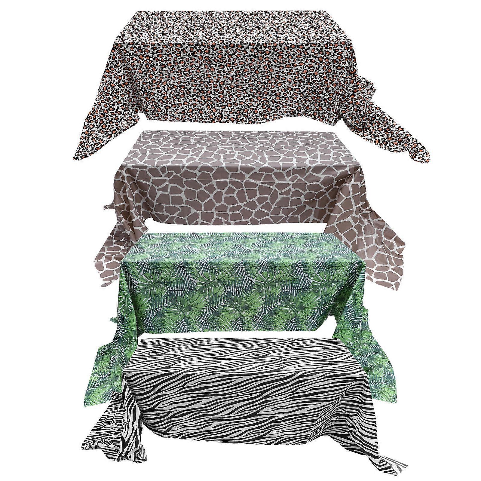 Table Cloth Party Decoration Disposable Rectangle Shape For Kitchen Dining Room Assorted Color 4Pcs