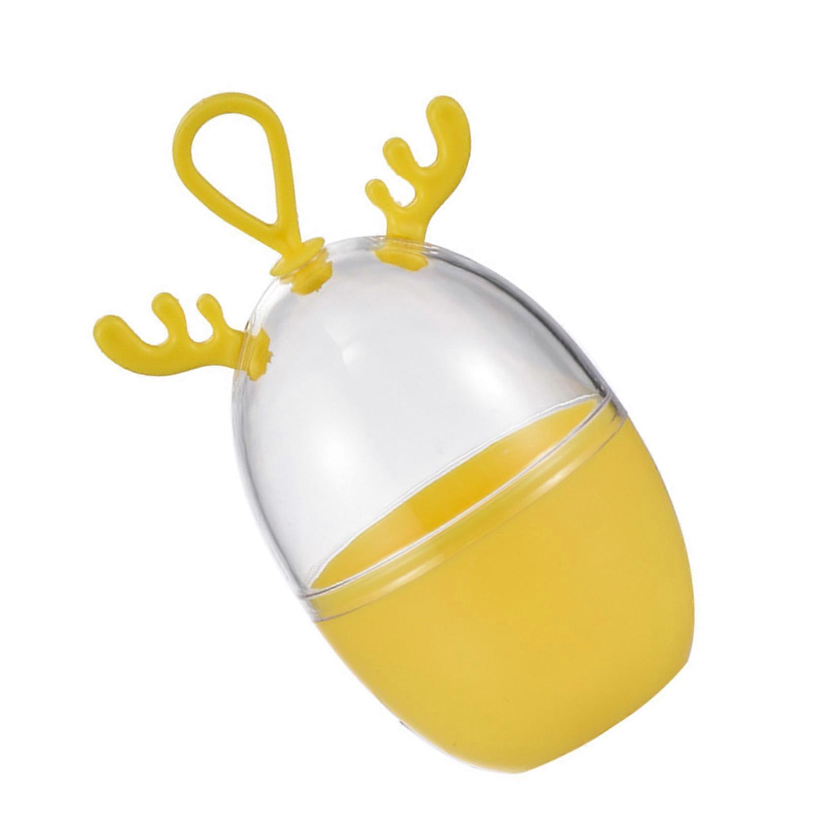Makeup Sponge Holder Box Cartoon Shaped Dustproof Beauty Make Up Blender Case with Hanging Rope Yellow