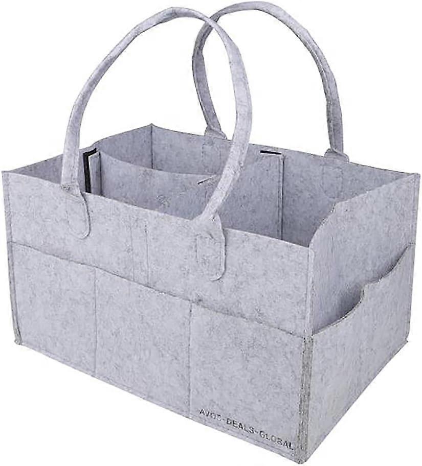 Baby Nappy Caddy Nursery Storage Wet Wipes Bag Organiser Container (Grey)
