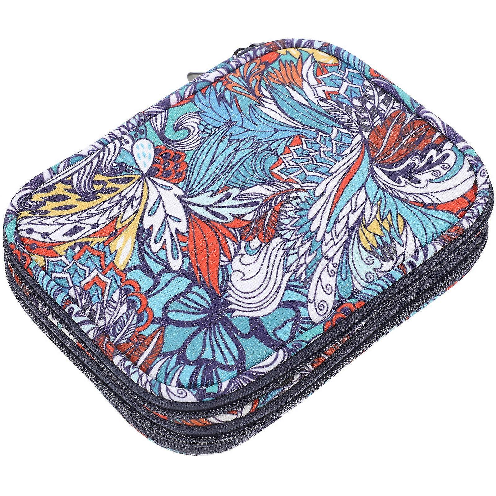 Crochet Tools Container Crochet Hook Bag Zipper Bag Hobbyists 600D Polyester 7x5.5x1.57in 1Set