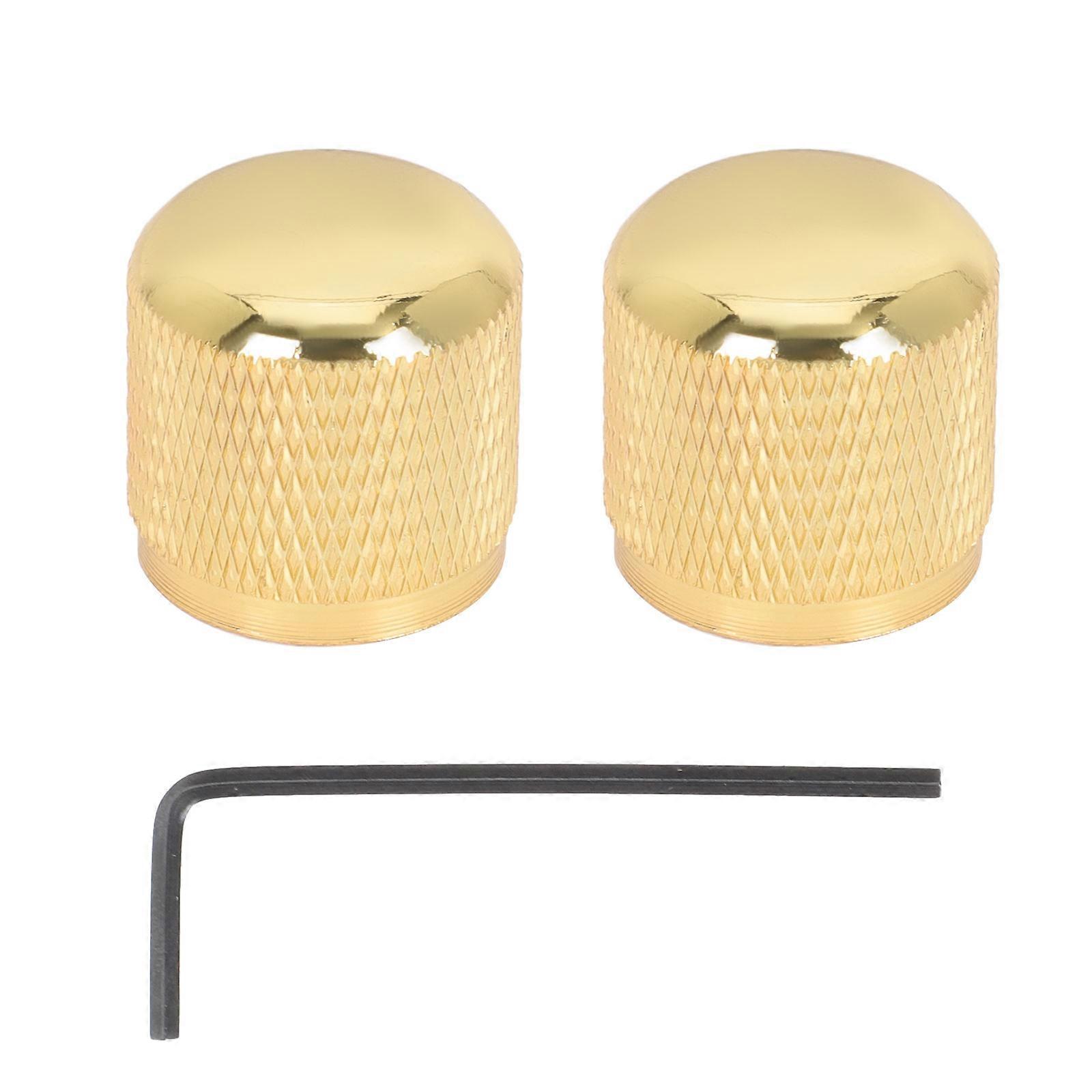 Electric Guitar Knobs Metal Pedal Knobs Iron For Guitar Owners Music Practice Sound Knob 1.7x1.7cm Volume Control 2Pack