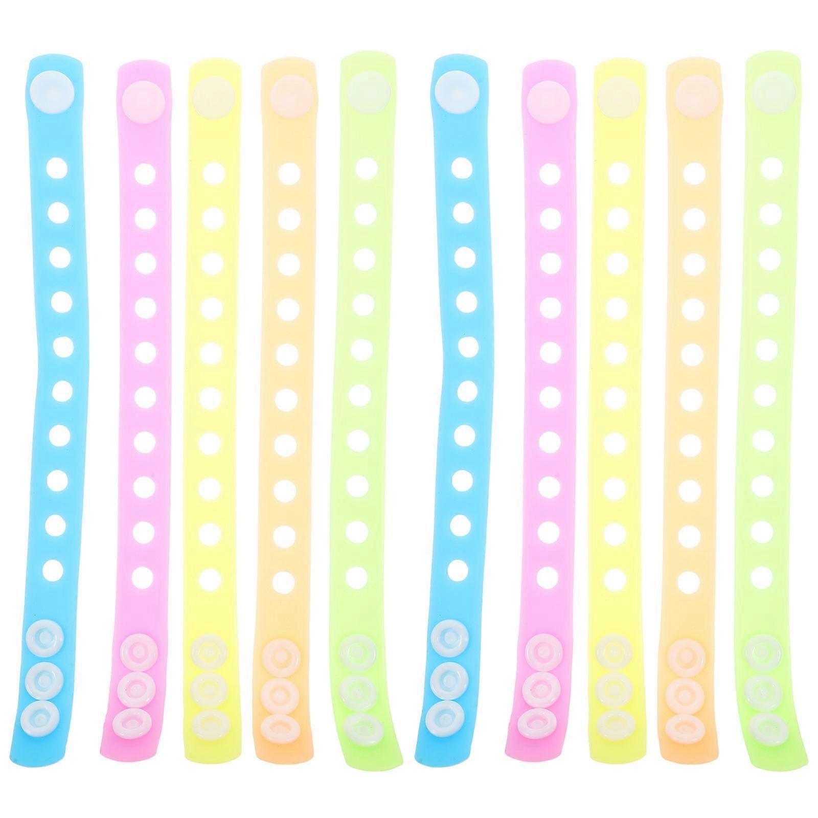 Glowing In The Dark Bracelets Blue Glow PVC Material For Festivals And Bars 10Pcs
