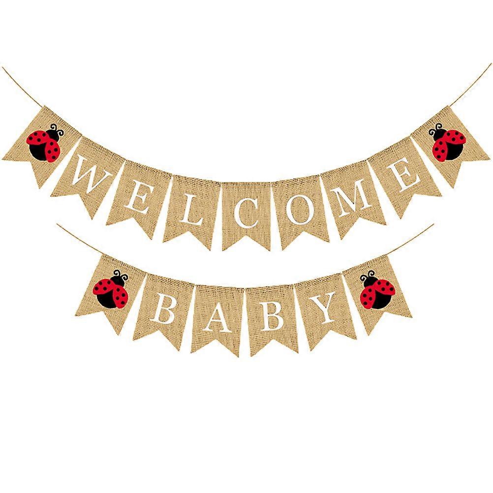 طفل الاحتفال بعيد ميلاد الزخرفية راية بشق شكل القنب القماش 18x13 سم 1 مجموعة