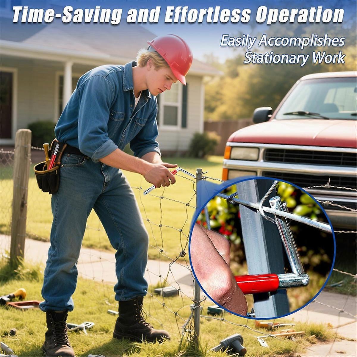 T-Post Clips Tool, Fixing Fence Clip and Wire Steel Bender T-Post Handheld Twisting Tool, Multi Func