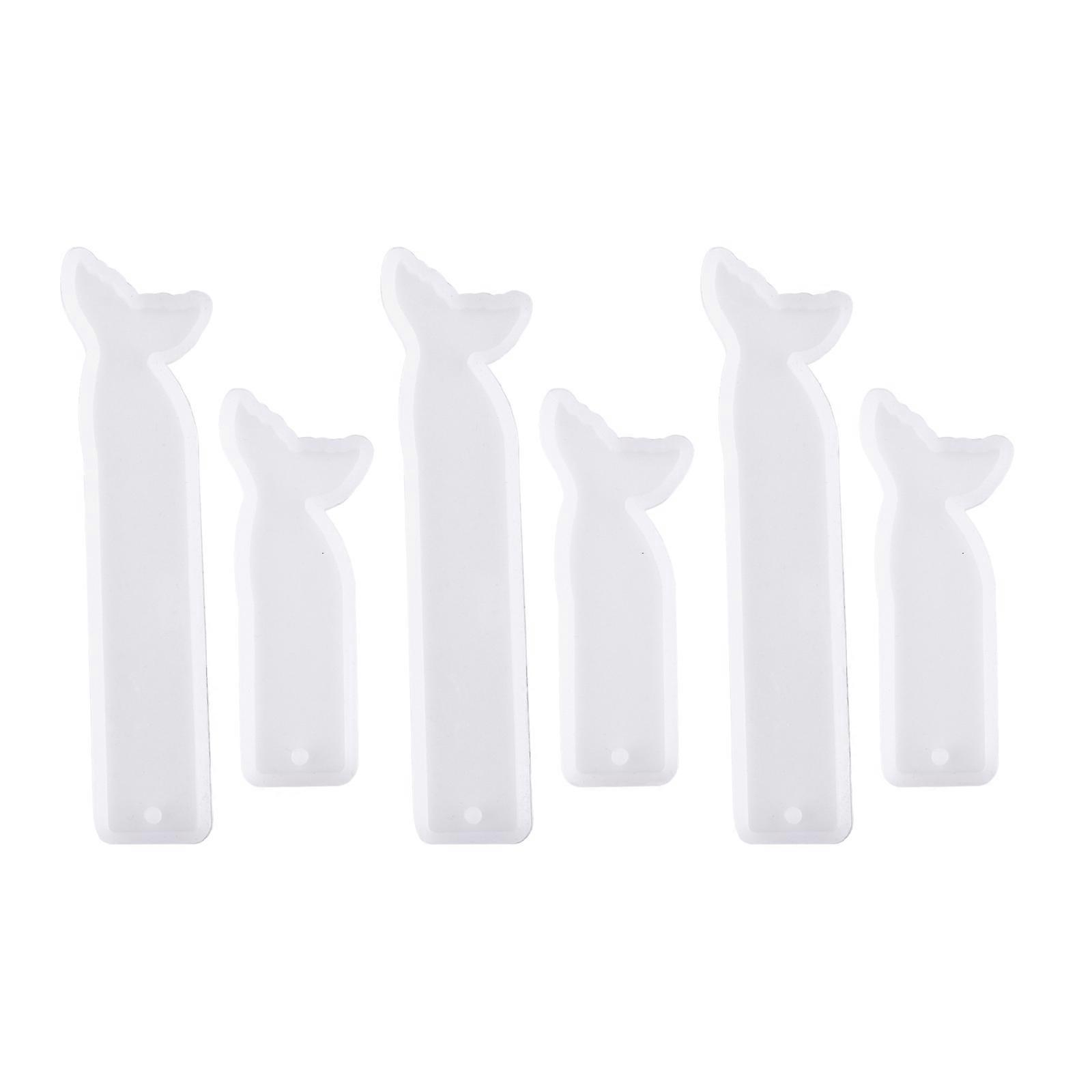 Epoxy Resin Casting Bookmark Molds Handmade Crafts Mold Classic Style Fish Tail Diy Craft 6Pcs 14.5X3X0.5CM