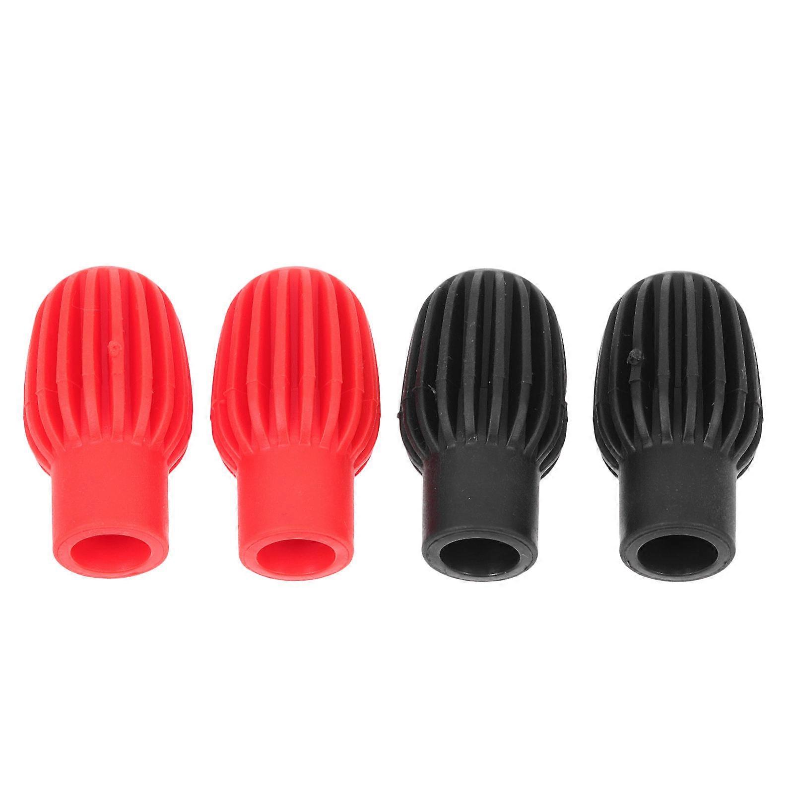 Silicone Drum Mutes 4Pcs Mute Drumstick Protectors for Practice Sessions Indoor Drumming 3.5X2cm Black