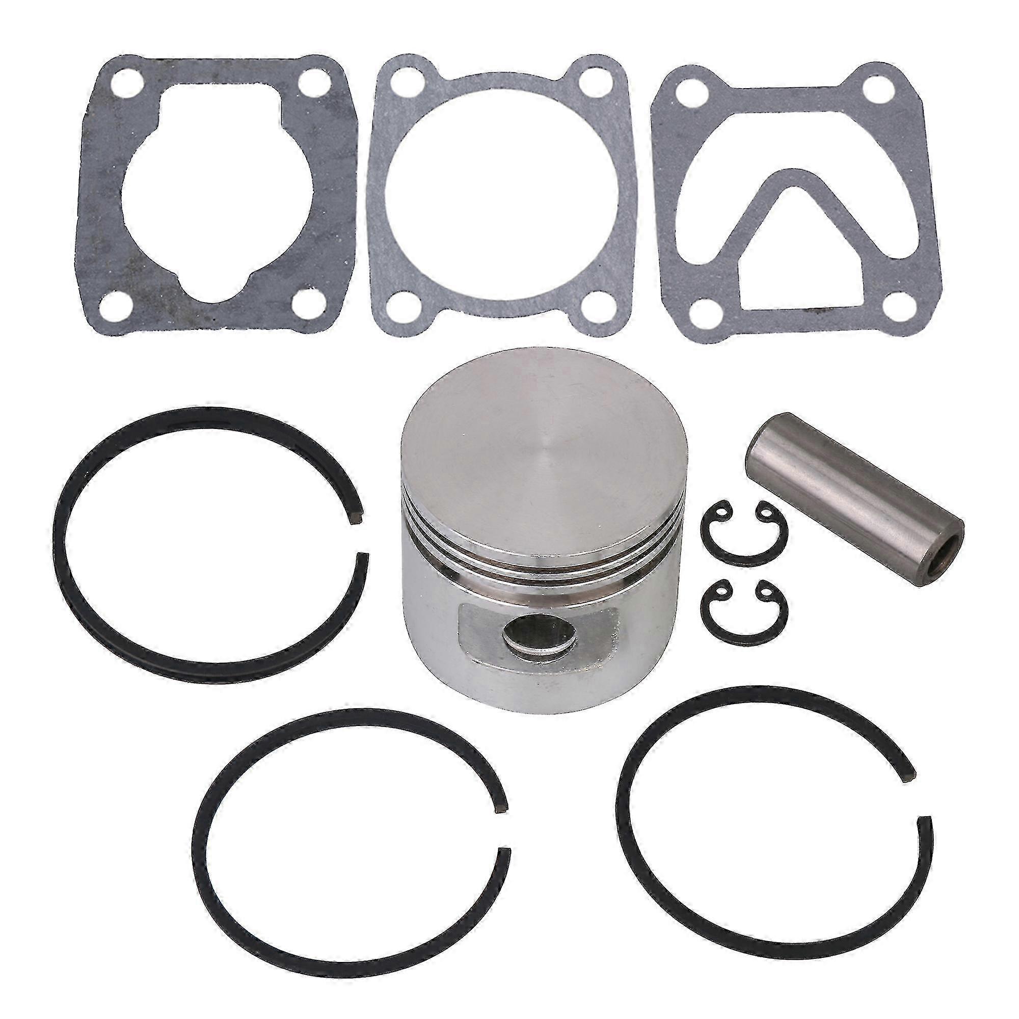 Air Compressor Piston Assembly 47mm Set w/ Pin Gas Ring Sealing Gasket Edition 0714