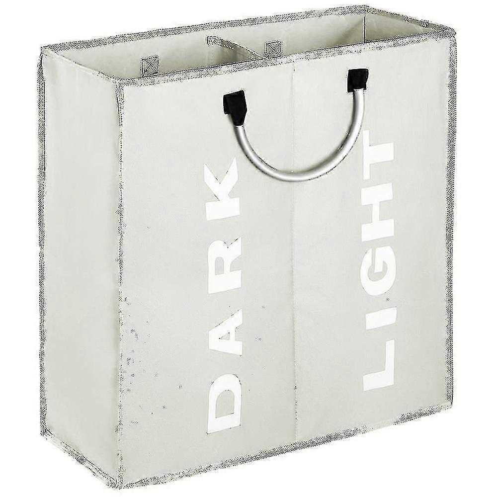Double Large Laundry Basket, Foldable Dirty Laundry Basket (light Grey)