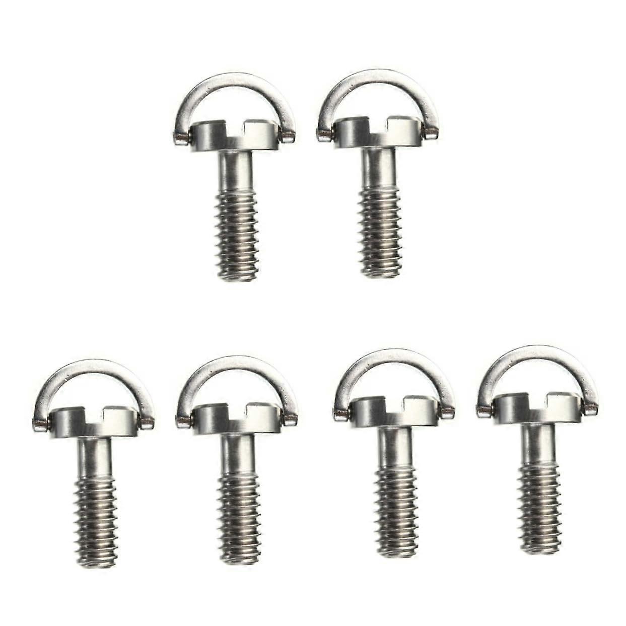 Stainless Steel D Ring Screw Camera Tripod Quick Release Screw Set, Flat Head Slotted, 6 Pieces, Medium Size