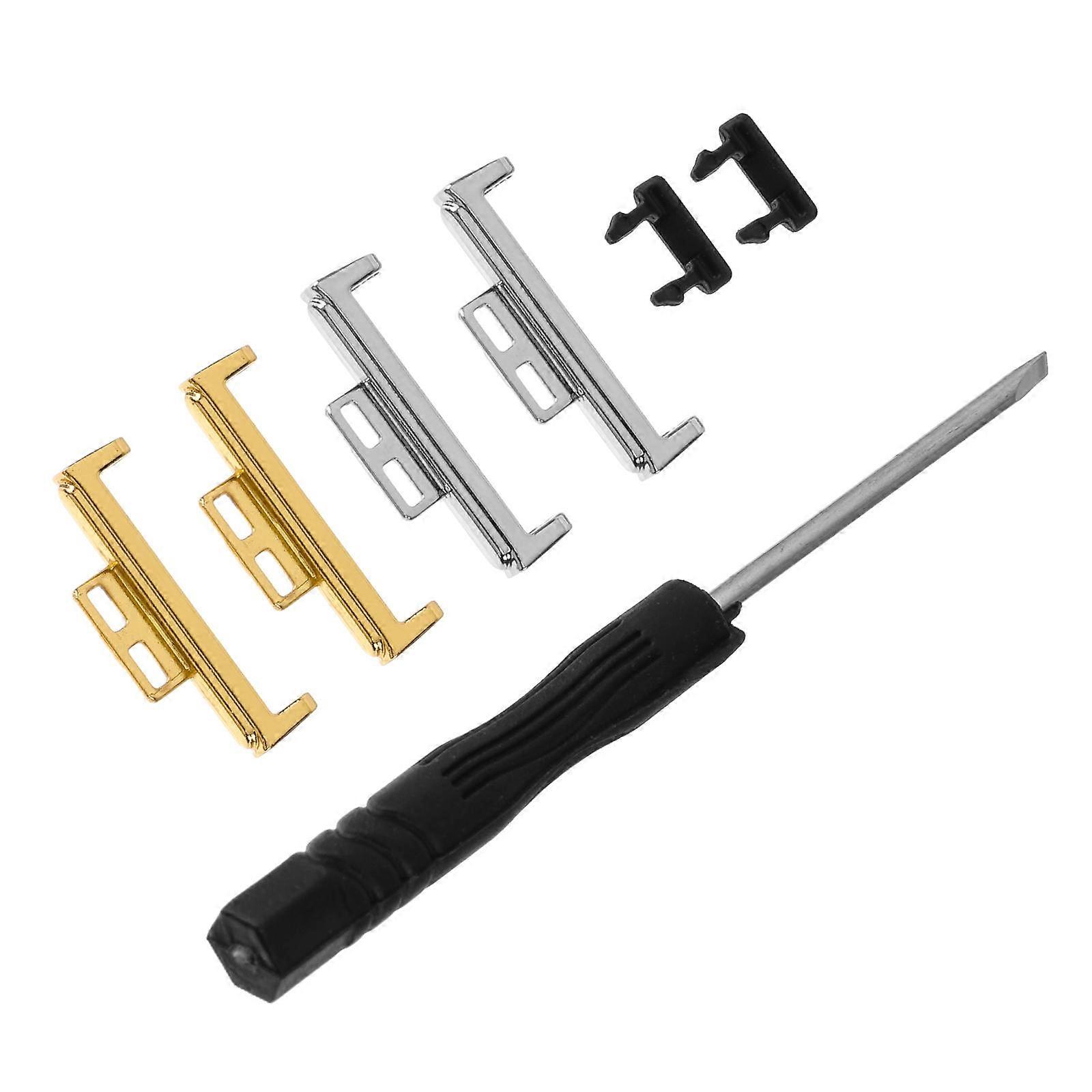 Silver Metal Watch Strap Connector Adapter for Smartwatch Compatible with Huawei Watch Fit 4pcs
