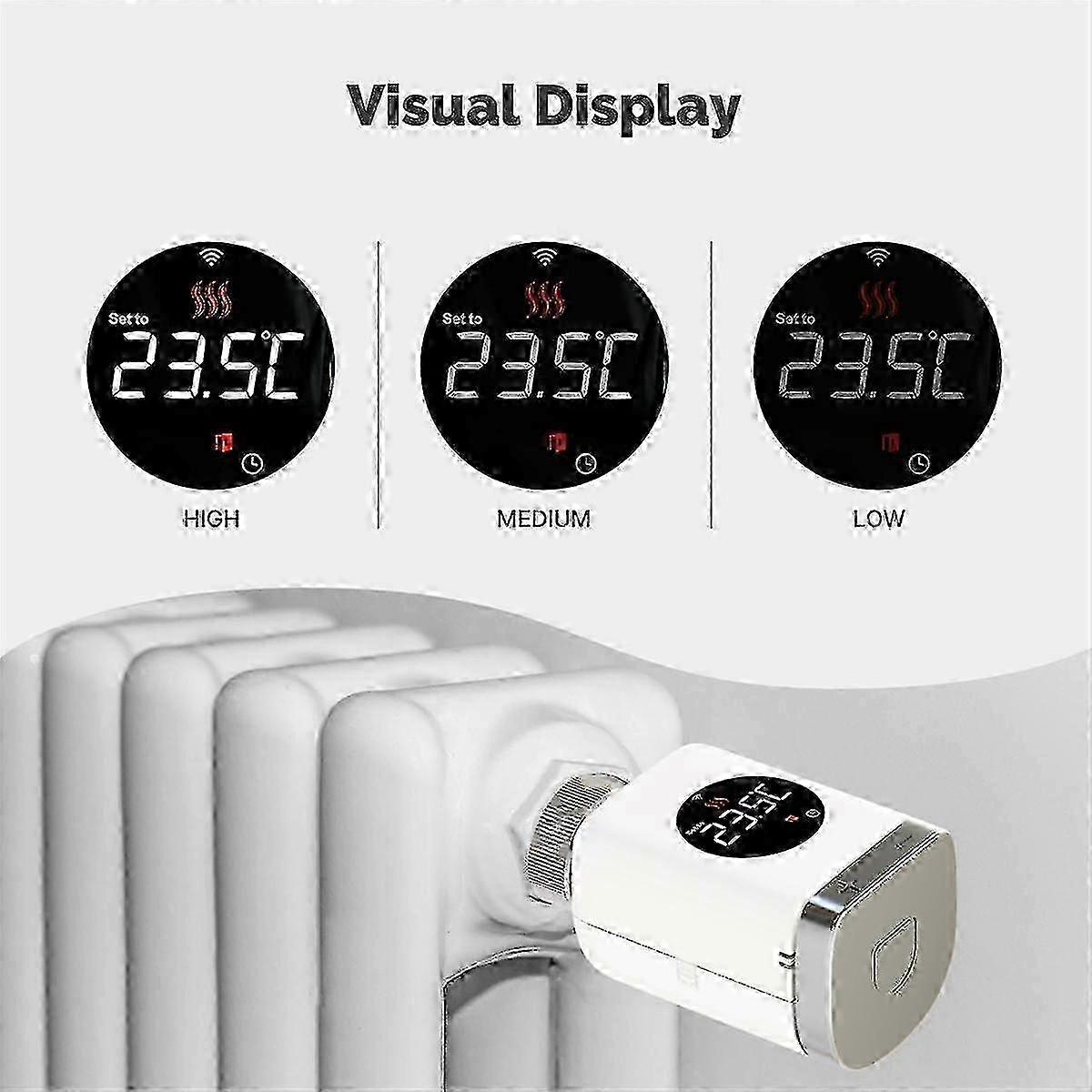 Tuya Smart WiFi Thermostatic Radiator Valve Actuator - WiFi Temperature Controller for Smart Life Home Automation