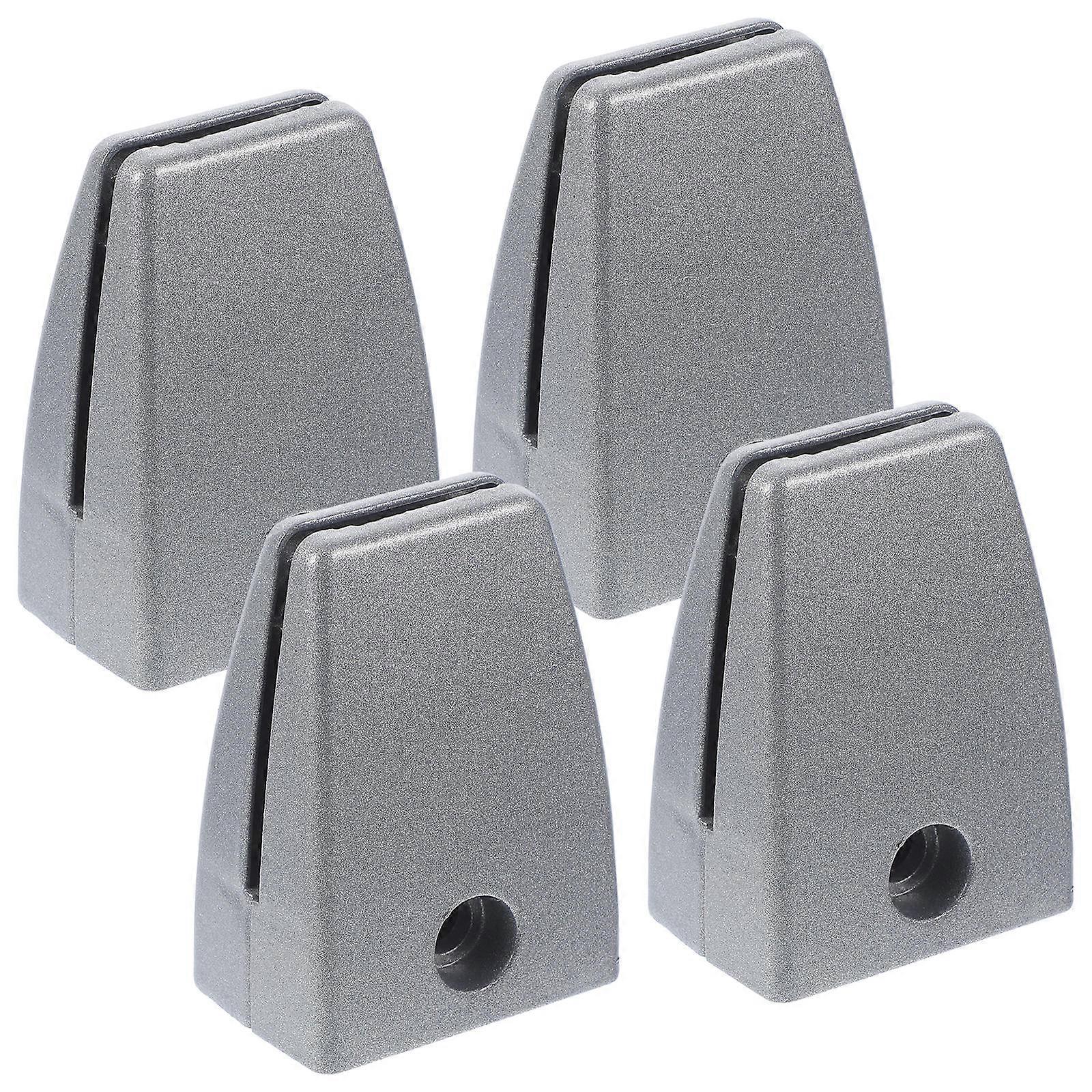 Desk Privacy Screen Clip with Aluminum Alloy Material for Fixing Glass Partition 4 Pieces Silver