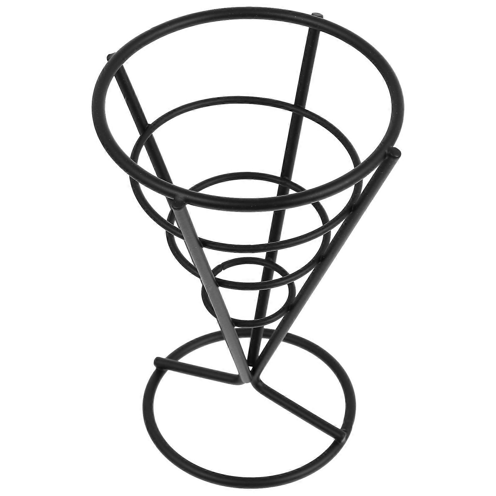 Iron Snack Rack for Fries, Multi Functional Cone Basket, Easy Clean & Safe Material, Ideal for Kitchen, Restaurant or Café Use