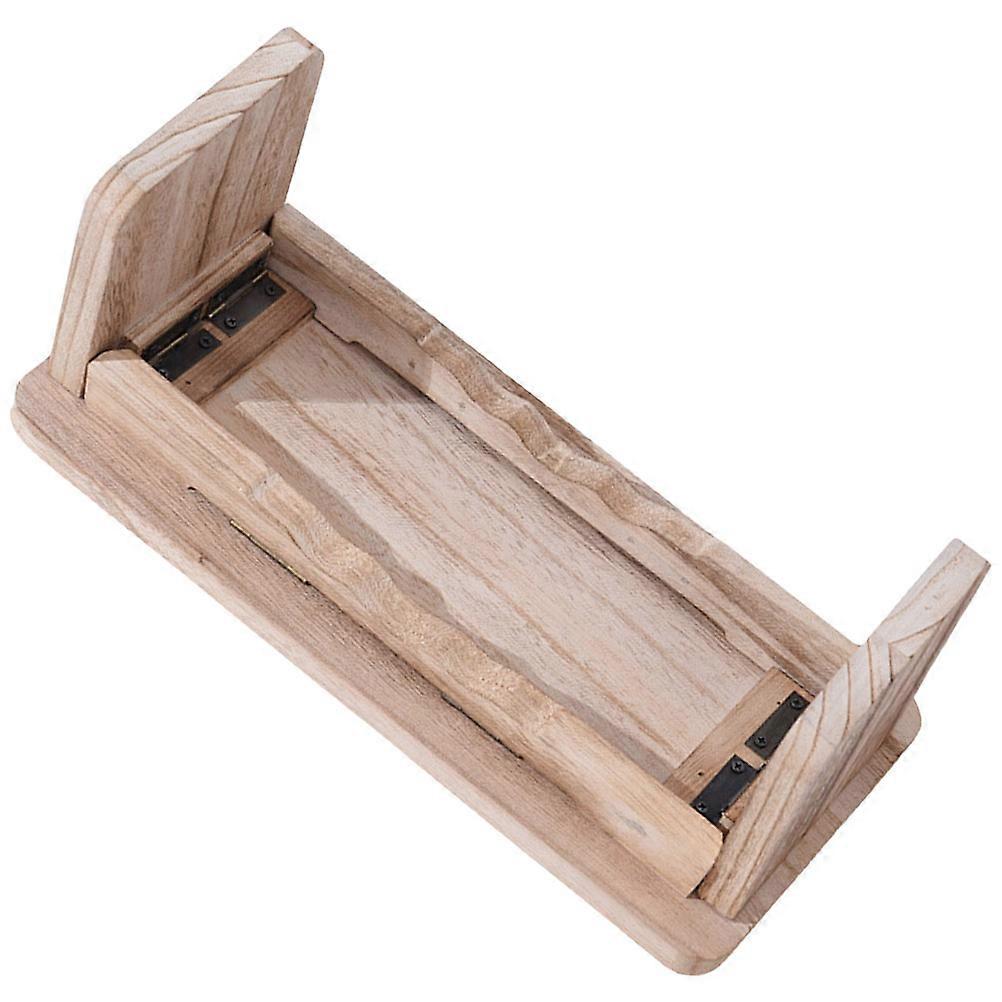 Meditation Stool with Durable Wood for Home Use Light Yellow Small Size Foldable and Portable 12.5x12.5x15 inches