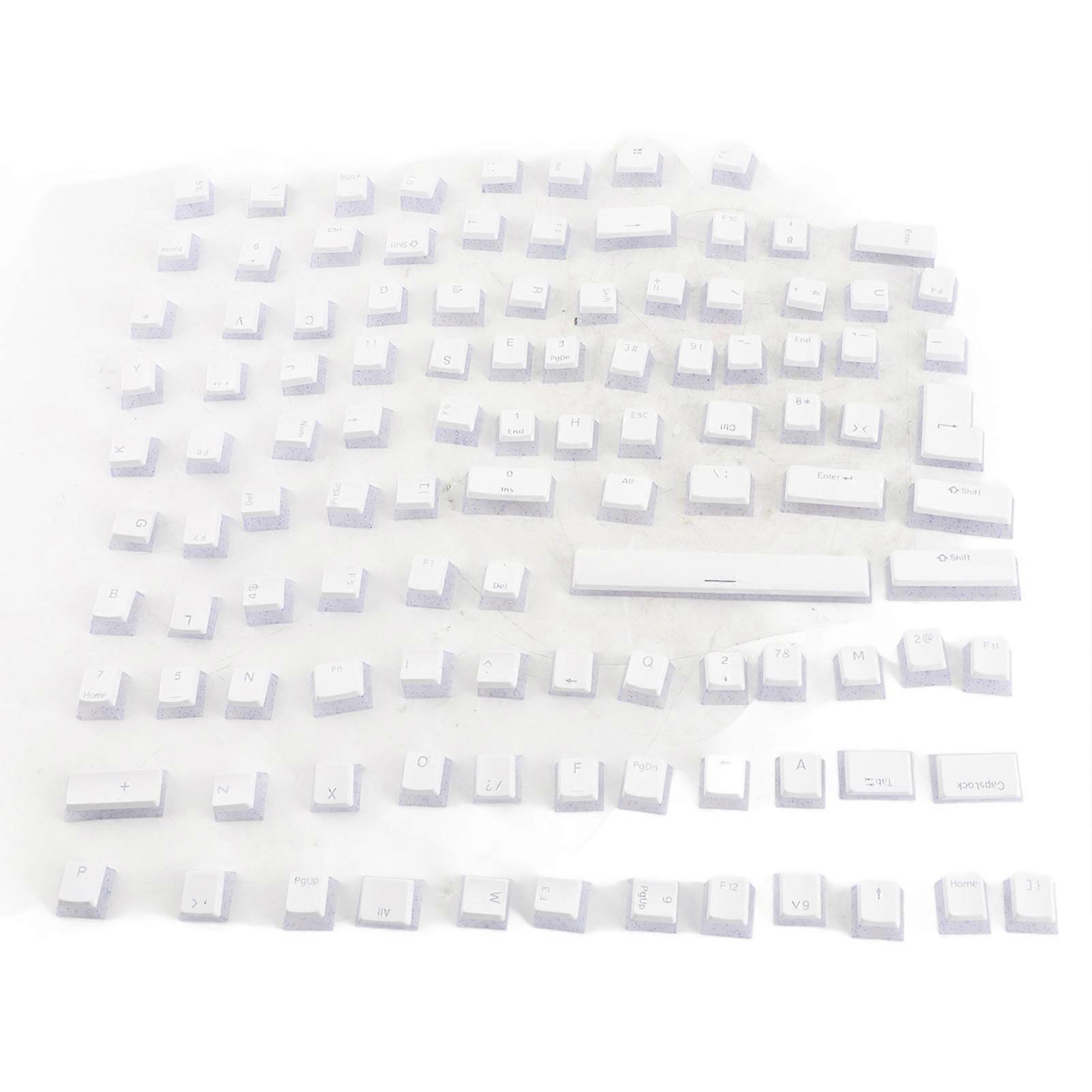ABS Keycaps 108 Keys Double Layer Two Color Light Transmission Keycap for 61 87 104 108 Keys Mechanical Keyboard White 