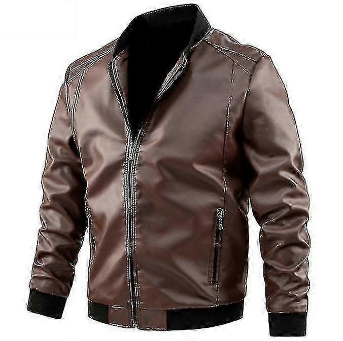 Men's Leather Biker Jacket Autumn Casual Leather Jacket