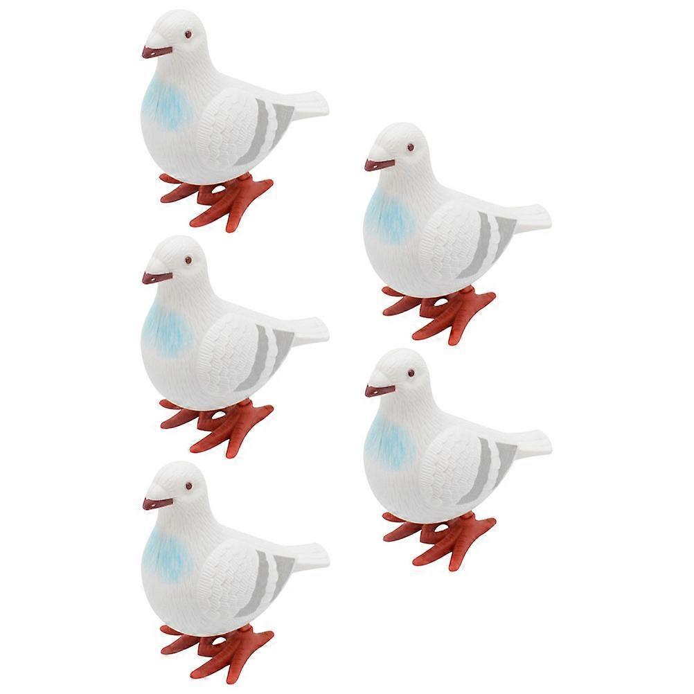 5pcs Wind Up Pigeon Interactive Clockwork Toy Decorative Ornament Educational Fun for Boys