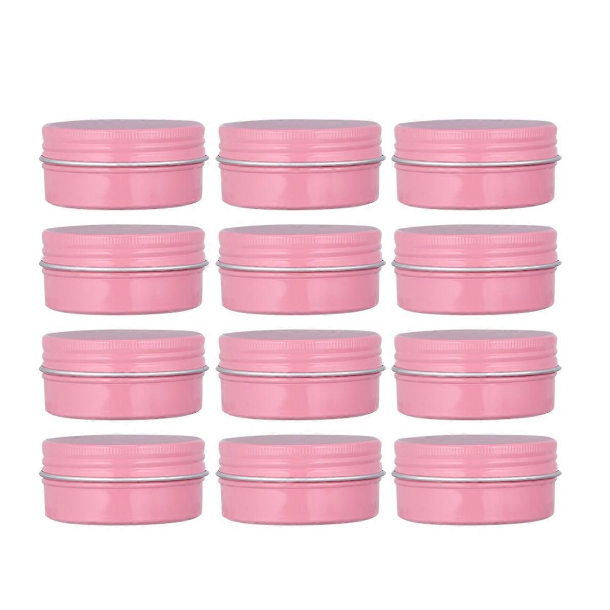 Pink Aluminum Storage Boxes for Cream Ointment Containers 12 Pieces 50ml