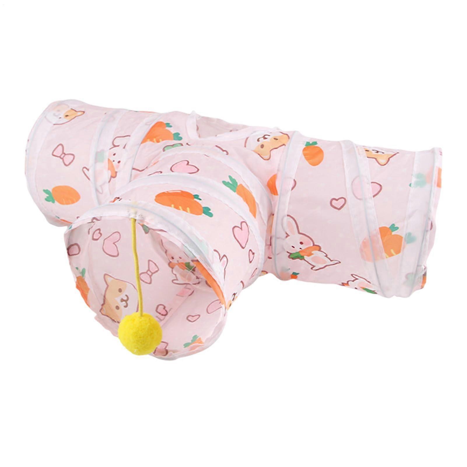 Rabbit Tunnel, Exercise Tubes for Small Pets, Foldable Interactive Play Tunnel, 47 x 16 cm