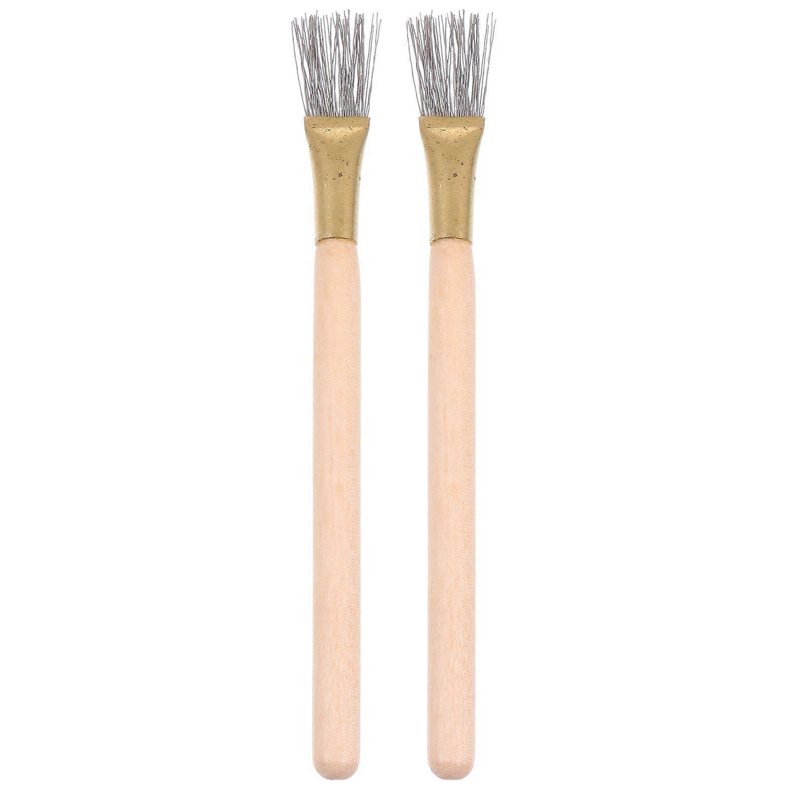 2 Pcs Polymer Clay Steel Brush Clay Carving Brushes Practical Polymer Clay Tools