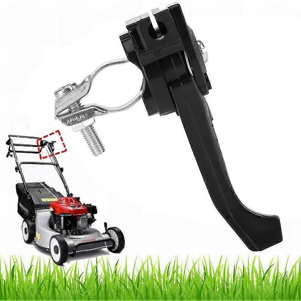 Lawn mower throttle grip accessory control lever compatible with 23 to 27 mm handlebar sizes.