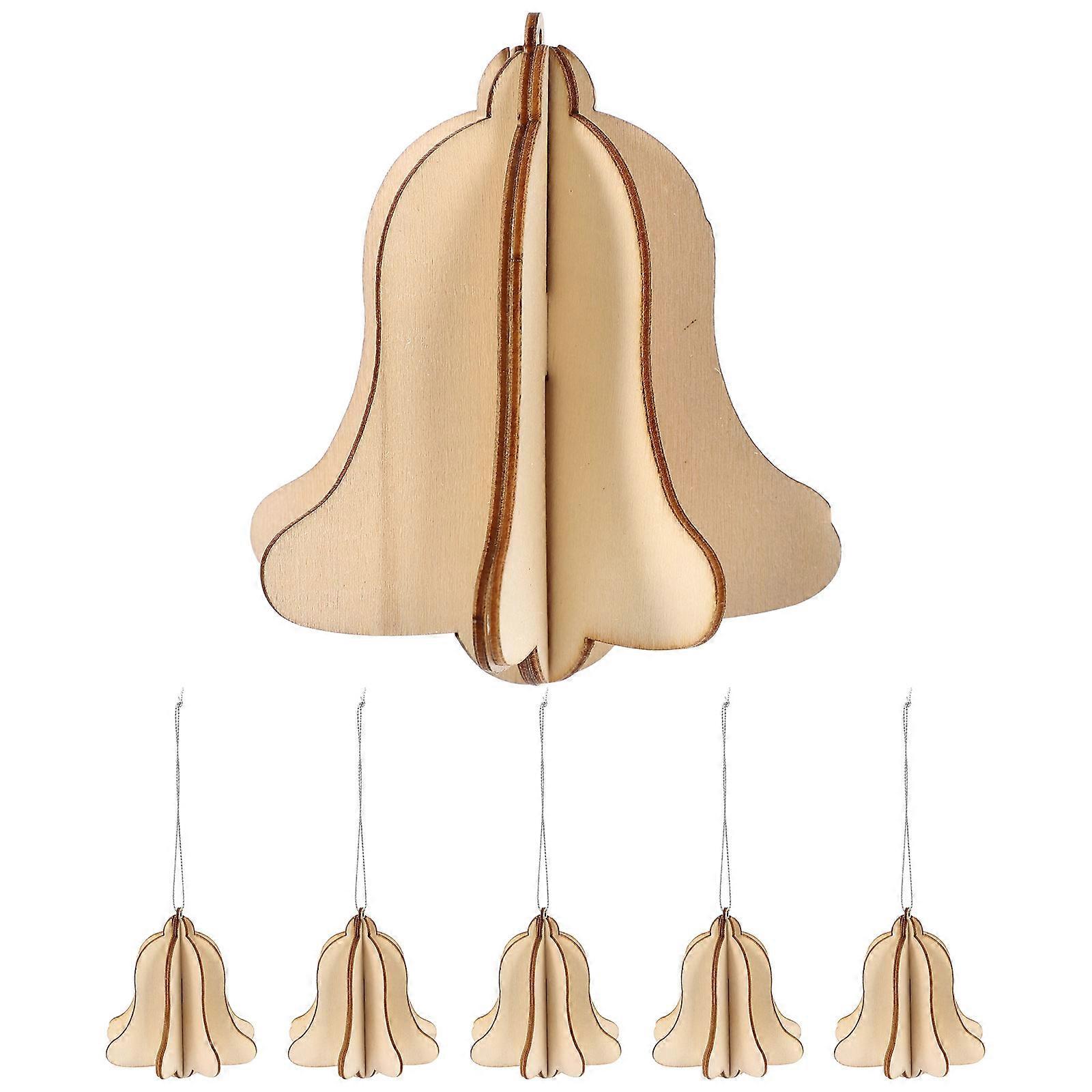 Decorative Hanging Ornaments Wood Xmas Pendant For Holiday Decoration Light Color Easy To Paint 6Pcs 8.50X8.00X8.00Cm